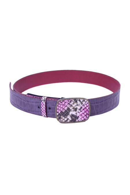 Alligator Leather Belt Rectangular